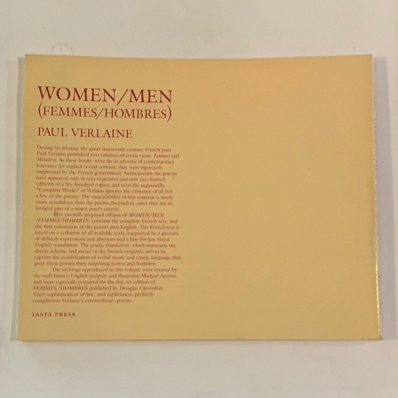 Vintage Book "Women/Men (Femmes/Hombres) The Erotic Poetry of Paul Verlaine" - Picture 2 of 8